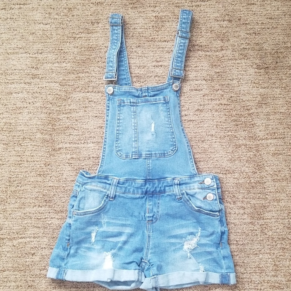 Ripped Jean Overalls